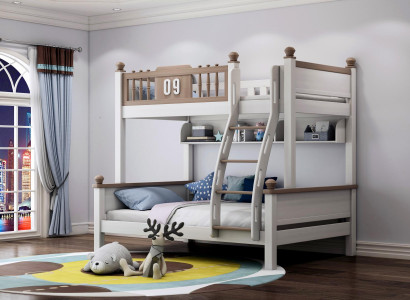 Double Deck Bed Bunk Beds Loft bed Real Wood Children & Youth room new